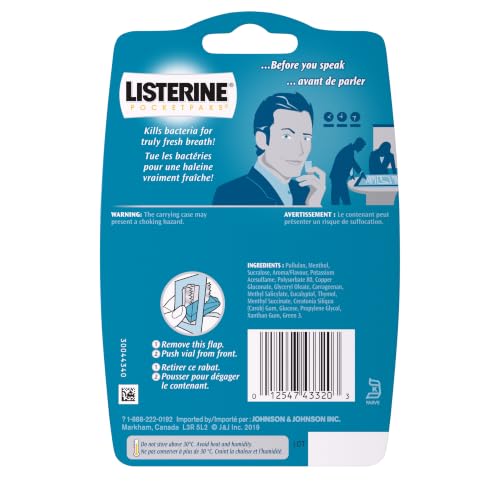 Listerine PocketPaks Breath Strips Cool Mint 72 Count (Pack of 2) – Instant Fresh Breath