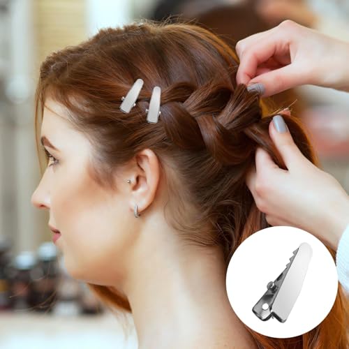 80PCS Small Silver Metal Alligator Hair Clips for Crafts