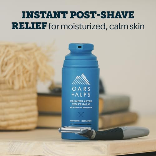 Oars + Alps Calming After Shave Balm for Men, Soothes & Hydrates, 2.9 Fl Oz