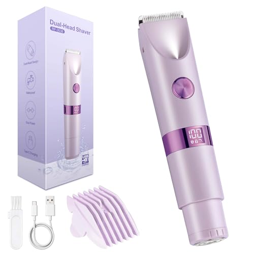 YTSC FF 2-in-1 Electric Bikini Trimmer for Women, IPX7 Waterproof Shaver