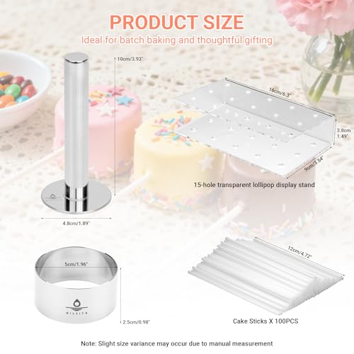 Hilsita 2-Inch Cake Pop Mold Kit with Cutter, Stand & 100 Sticks