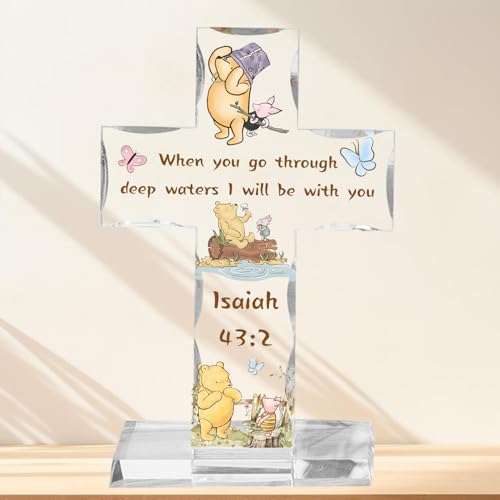 Winnie Inspirational Acrylic Cross Plaque - Encouraging Christian Gift