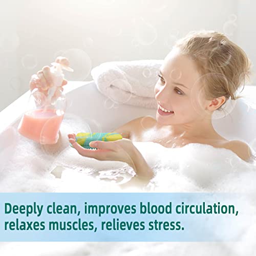 Silicone Body Scrubber & Shampoo Brush 2-in-1 Exfoliating Loofah for Shower