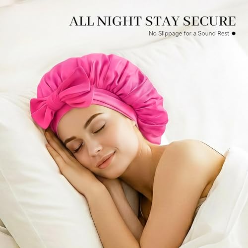 Silk Sleeping Bonnet - Double Layer Satin Hair Cap with Adjustable Tie