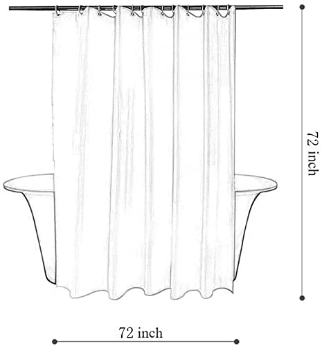 Tititex Floral Shower Curtain - Waterproof 71x71 Inch Polyester