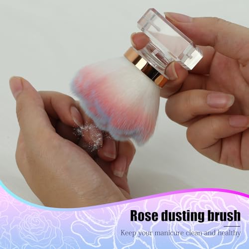Professional Nail Dust Brush - Rose-Shaped Acrylic Cleaner