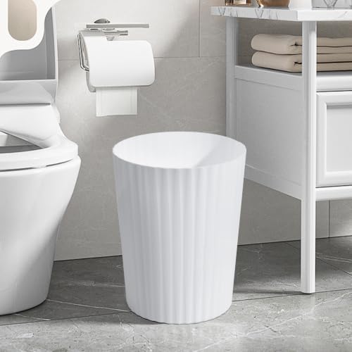 Compact 2 Gallon Trash Can - White Waste Bin for Home & Office