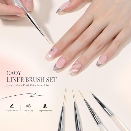 Professional Nail Art Liner Brush Set - 5 Sizes for Detailed Designs