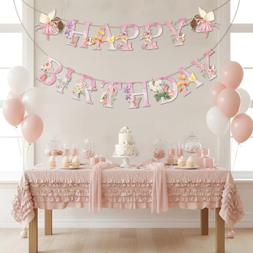 Fairy Birthday Banner - Enchanting Party Decorations with Butterflies