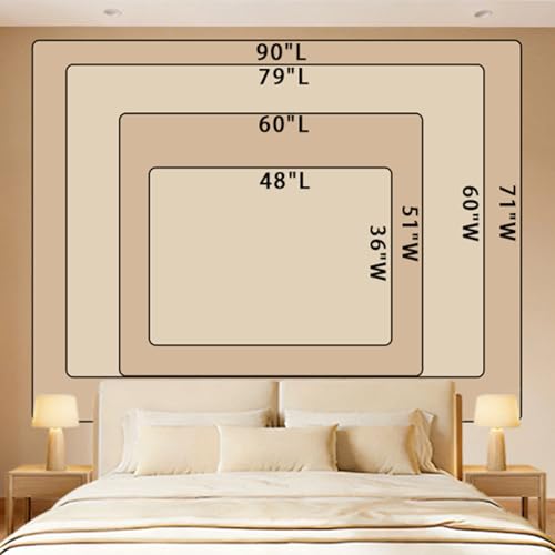 Boho Sun Tapestry Wall Hanging - Retro Vintage Fabric Art (60" x 79")