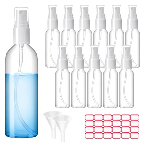 Zoizocp 2oz Fine Mist Spray Bottles - 12 Pack Refillable Travel Containers