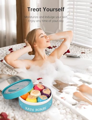 Aofmee 7-Piece Organic Bath Bomb Gift Set for Relaxation & Fun