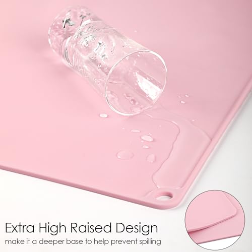 Pink Silicone Toddler Placemat - Non-Slip Food Mat for Dining