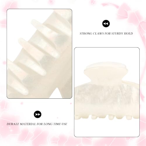 2Pcs Hair Claw Clips - White & Light Purple, Secure Hold & Stylish Design