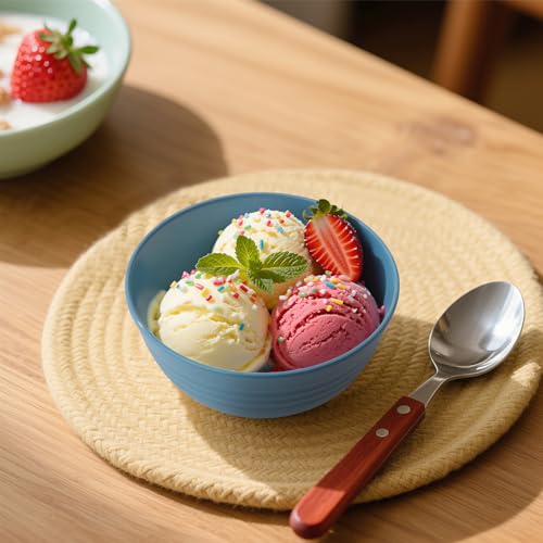 Wrova Set of 6 Wheat Straw Dessert Bowls - 10oz Unbreakable Snack Bowls