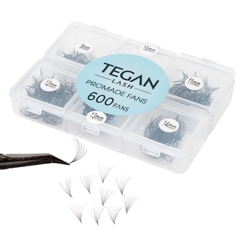 TEGAN LASH 600 Promade Fans 4D 0.07mm C Curl Mixed Length 9-14mm Extensions