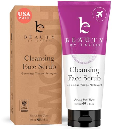 Beauty by Earth Facial Scrub Exfoliator, Organic Face Wash for Sensitive Skin