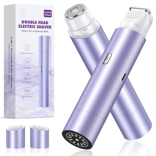 NIPOO Waterproof Bikini Trimmer for Women - Dual Head Electric Razor