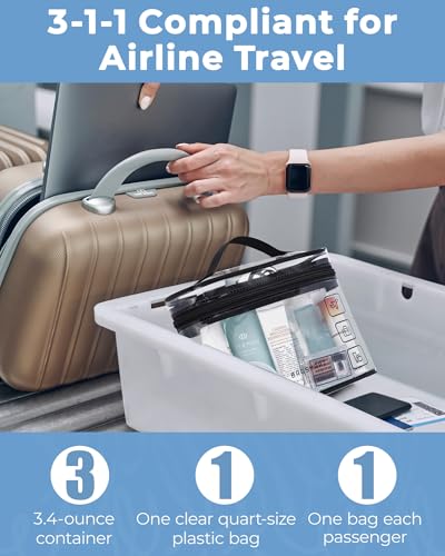 BAGSMART TSA Approved Toiletry Bag Set - 3 Pack Clear Travel Organizer