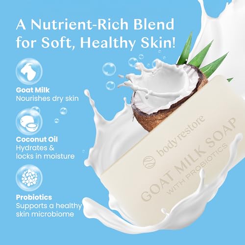 Body Restore 4 oz Goat Milk Soap Bar with Probiotics - Fragrance Free