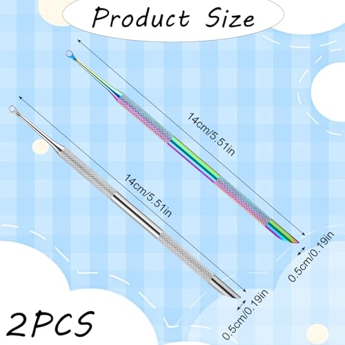 Ptwola Dual Ended Cuticle Remover Kit - Stainless Steel Nail Care Tools