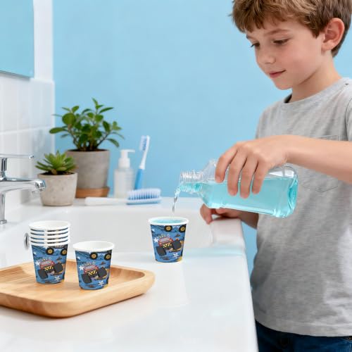 RUSPEPA Monster Truck 3oz Paper Cups - 100 Pack Disposable Party Cups