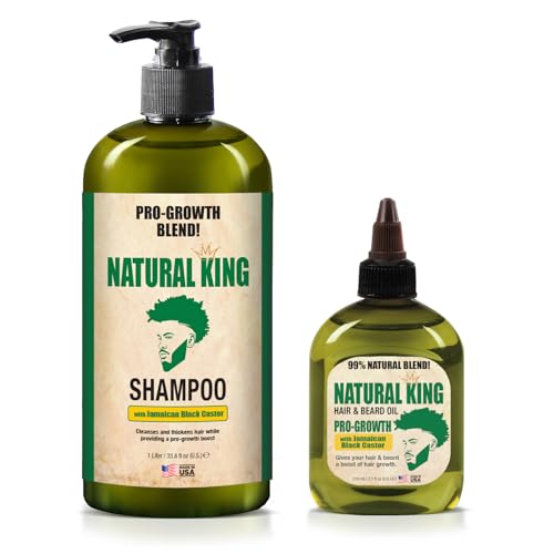 Natural King Jamaican Black Castor Shampoo & Beard Oil Set - 2 Piece