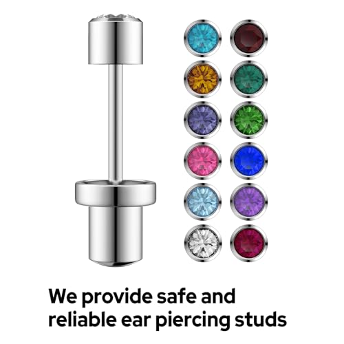 SugarTang White Ear Piercing Kit with 316L Stainless Steel Studs