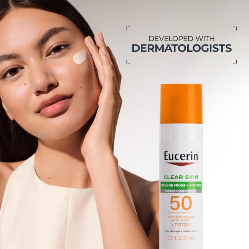 Eucerin Clear Skin Face Sunscreen SPF 50, 2.5 Fl Oz - Oily Skin Control