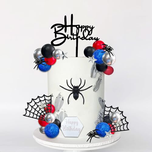 Spider Cake Decorations Set with Toppers and Balls | 42pcs for Parties