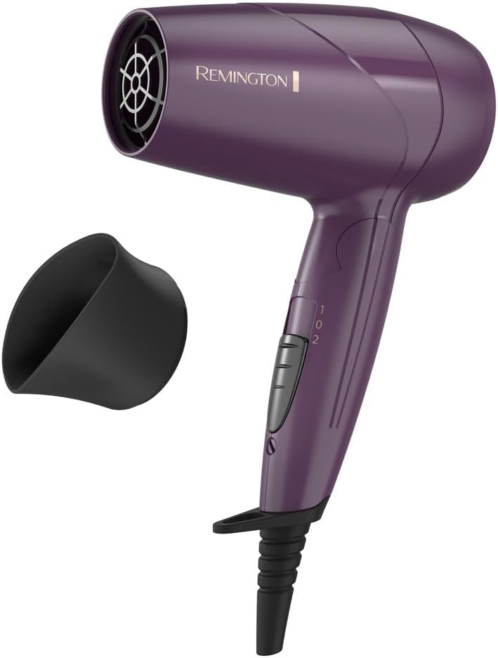 Remington Travel Hair Dryer - Compact Folding Design with Dual Voltage & Ceramic Coating | Lightweight for International Use