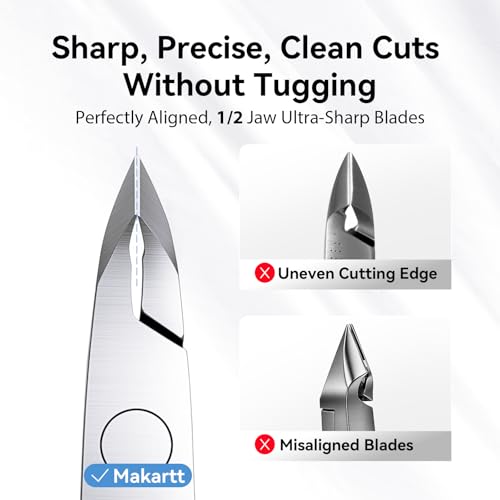 Makartt Professional Titanium Black Cuticle Nipper - 5mm 1/2 Jaw
