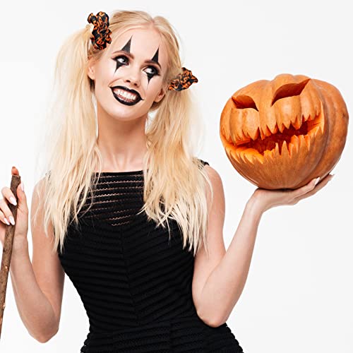 WILLBOND 20-Pack Halloween Scrunchies - Pumpkin, Skull & Spider Designs