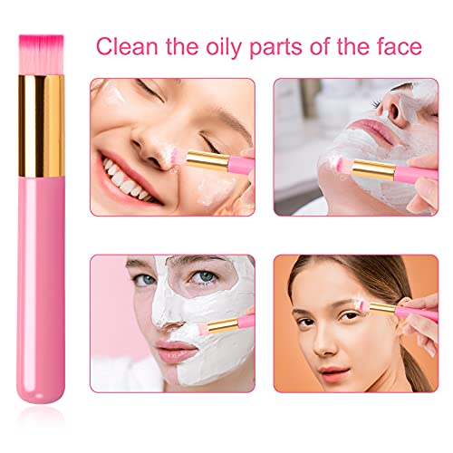 Dming 5-Piece Pink Lash Shampoo Brush Set for Eyelash Extensions – 1 Pack (Pink)