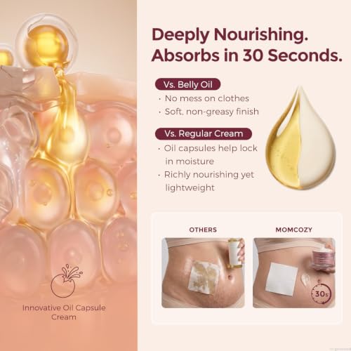 Momcozy Pregnancy Stretch Mark Cream | Hydrating Belly Lotion 1.06 oz