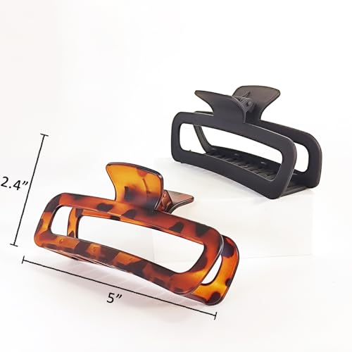 LILIEBE 5” Large Claw Hair Clips for Thick Hair, 4-Pack, Strong Hold, Unbreakable Stylist Clips for Women & Girls