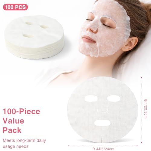 100PCS Natural Fiber Facial Mask Sheets for Hydrating Skin