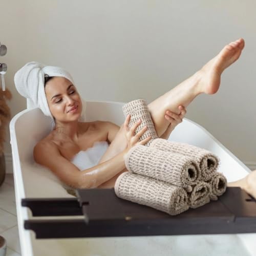 Batiyeer 6-Pack Natural Sisal Exfoliating Washcloths for Skin Care