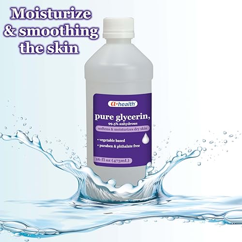 A+Health Pure Glycerin - 16 Oz Moisturizing Skin Softener, Vegan