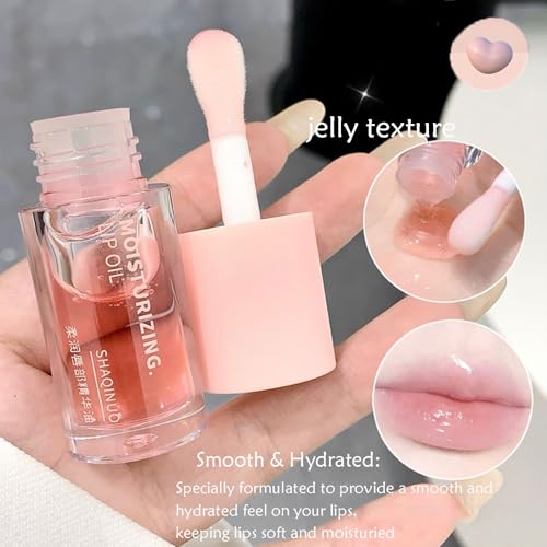 LuckNest Hydrating Lip Gloss Oil Set - 4 Pcs Tinted Plumping Lip Oil for Kids