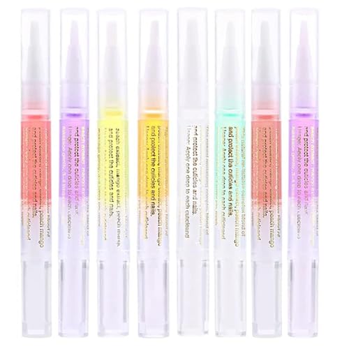 AIJIMEI Cuticle Oil Pen Set - 8 Fruit Flavors for Nail Care