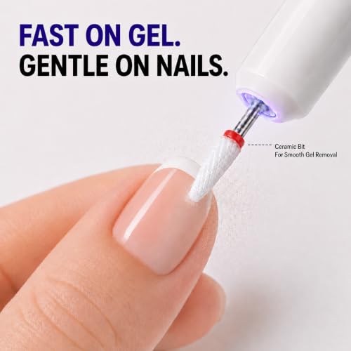 Cordless Electric Nail Drill - Professional Manicure & Pedicure Kit in White