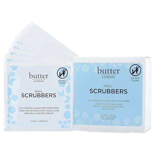 butter LONDON Nail Scrubbers - 10 Pre-Soaked Nail Polish Remover Pads