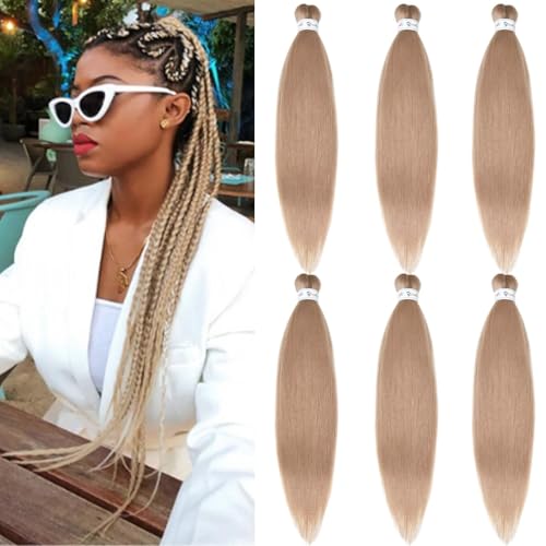 Ai Yuchen 26 Inch Pre-Stretched Synthetic Braiding Hair, Ash Blonde Brown