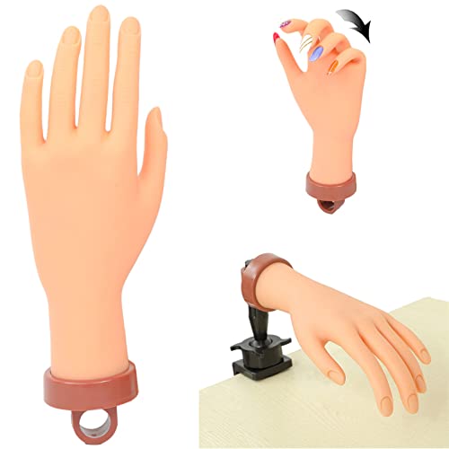 FU SHEN Nail Practice Hand for Acrylic Nails - Single Flexible Mannequin