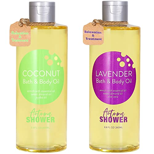 Lavender & Coconut Bath Oil with Sweet Almond, 8.8 fl oz (Pack of 2)