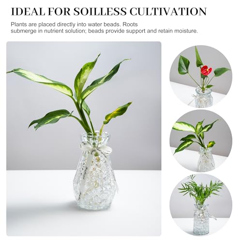 ANZON MORIES Clear Deco Granules - 205k Pcs for Vases, Reusable & Durable, Medium Size 0.36"-0.46"
