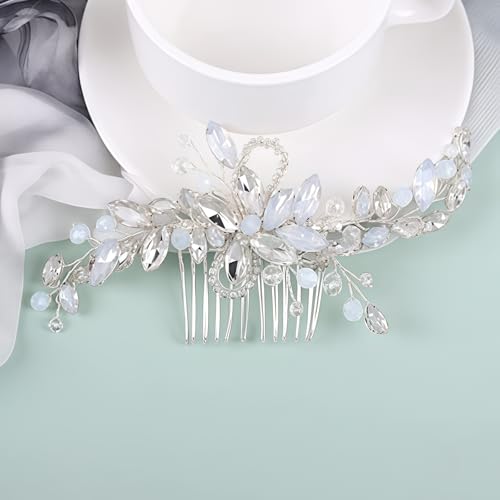 Light Blue Bridal Hair Clip and Comb for Weddings & Special Occasions