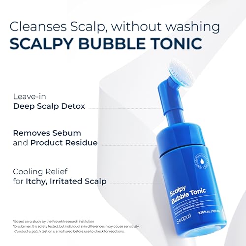 Seapuri Scalpy Bubble Tonic, Minty Scalp Treatment for Thinning Hair, 3.38oz