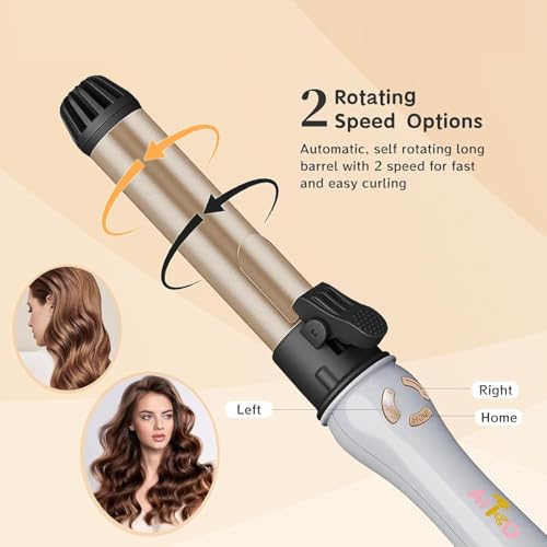 AIKO PRO 1.25in Automatic Rotating Curling Iron – 12 Temp Settings, Dual Voltage